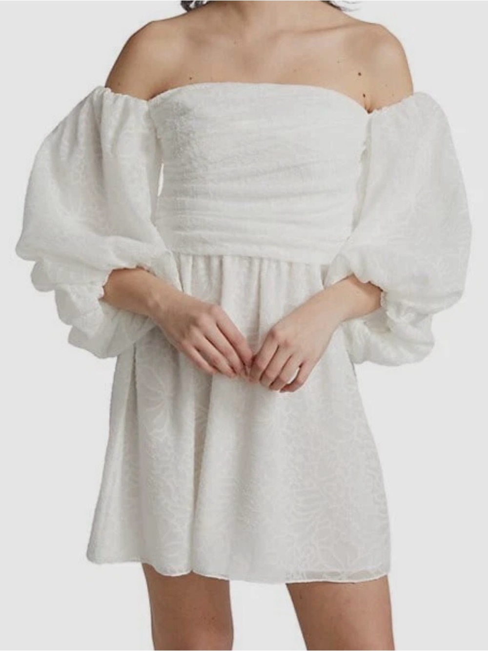 Tanya Taylor White Josette Off the Shoulder Dress Size 6